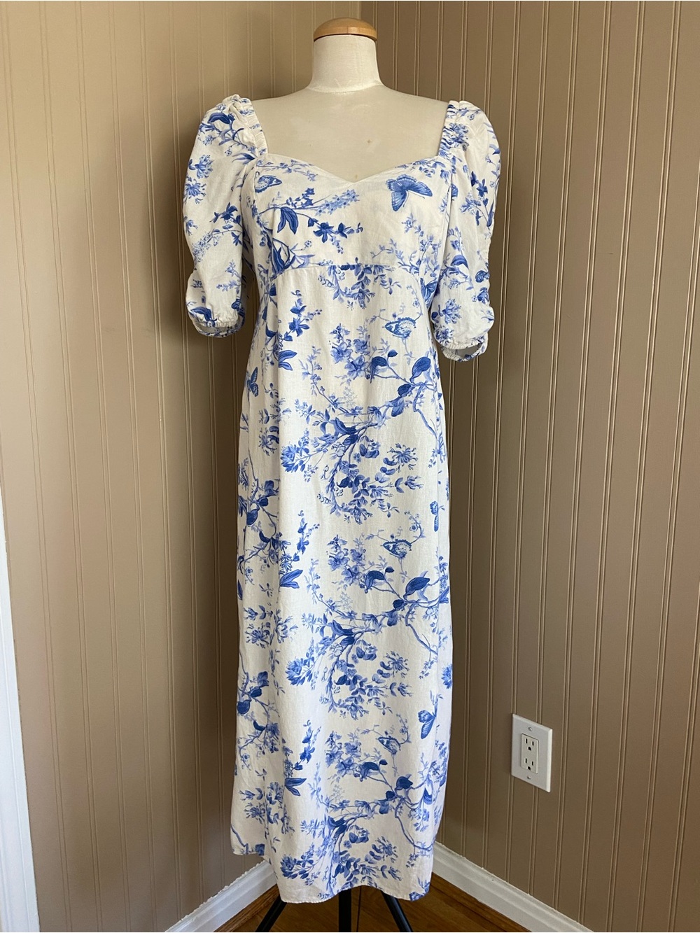 H&M Stunning Linen Blend Maternity Maxi Dress Women’s Size Large